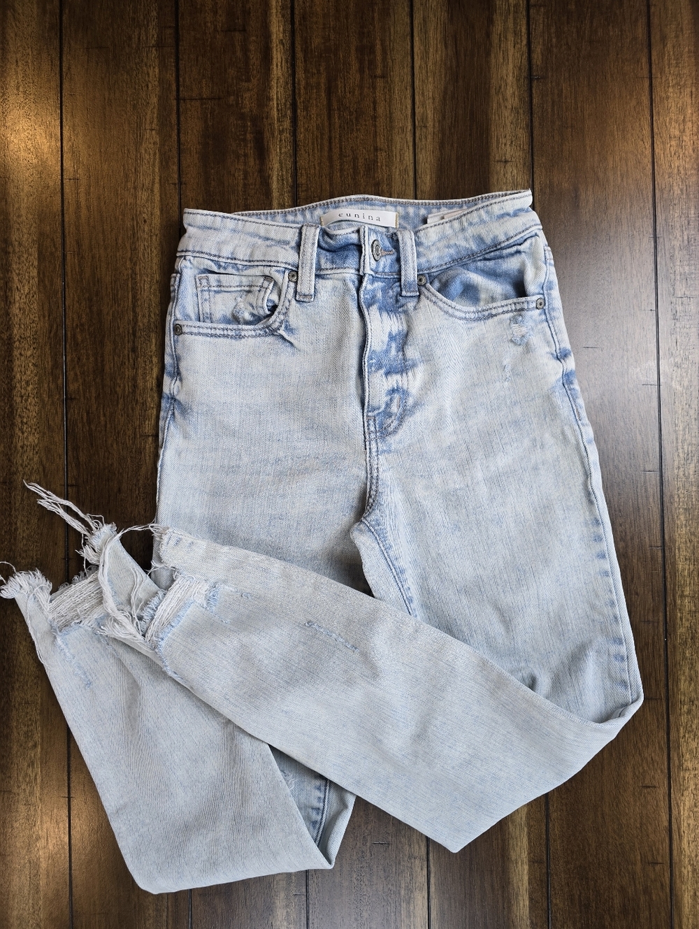 Eunina Tobi Super High Rise Mom Jeans Crop Denim Size 0